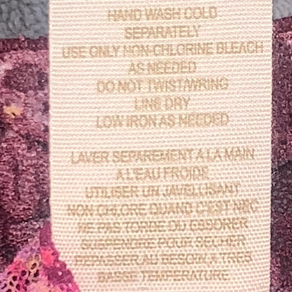 NEW!  Free People Semi-Sheer Stretch Lace Burgundy Tank W/ Ditzy Floral - Picture 8 of 8